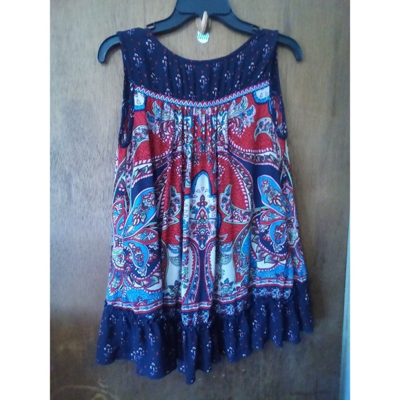 Bila boho paisley print sleeveless top small - Picture 3 of 8